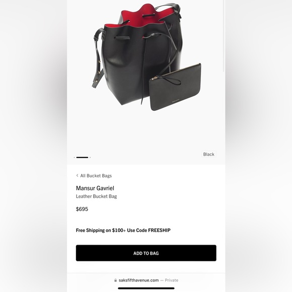 Mansur Gavriel Black Flamma Bucket Bag - Picture 12 of 12